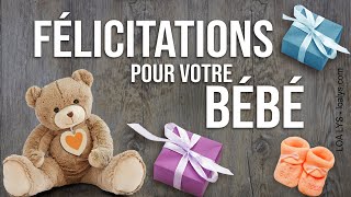 261  FELICITATIONS pour la NAISSANCE de votre bébé  Carte virtuelle [upl. by Reibaj]