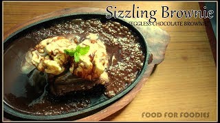 Sizzling Brownie  Eggless Chocolate Brownie  How to make Sizzling Brownie at Home [upl. by Lewes]