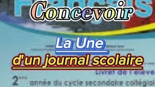 Concevoir La Une dun journal scolaire 2ème année collégiale [upl. by Hgielrac]