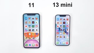 iPhone 11 vs 13 mini  Speed Test [upl. by Hcirdla]