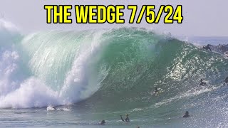 MASSIVE HOLIDAY SWELL The Wedge July 5th 2024 RAW Video [upl. by Aurore]