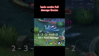 Basic combo full damage Gusion tactical mobilelegends gusion [upl. by Nauqram305]