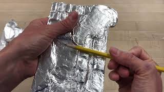 Cardboard relief sculpture surface technique tin foil  acrylic [upl. by Aikemal]