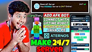 How To Make 247 Aternos Server  Replit Uptimerobot Not Working  How To Add Afk Bot in Aternos [upl. by Armond]