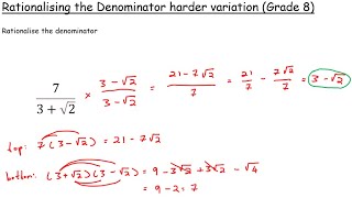 7 Rationalising the Denominator harder variation [upl. by Ahsinad]