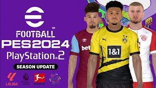 EFOOTBALL PES 2024 PS2 ISO  Winter Transfer Update  Download Now [upl. by Coretta]