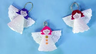 Christmas Trinkets How to Make Angel Paper Doilies [upl. by Aneev]