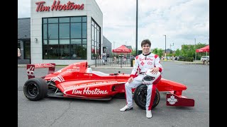 2024 June 05  Lance Stroll film a Tim Hortons commercial for the new Tims Flatbread Pizzas [upl. by Deadman536]