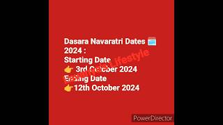 Dasara Navaratri Dates🗓️2024 Vijayawada Dusshera 2024Devi Navaratri Dates LavanyasLifestyleshorts [upl. by Annhej]