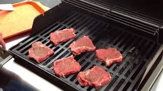 Strip Steak Sandwiches On The Weber Spirit Gas Grill Awesome [upl. by Aicilehp]