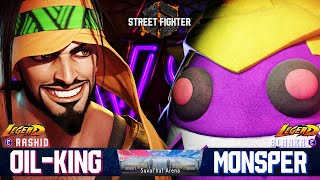 SF6 🔥 Oil King RASHID World No1 Vs Monsper BLANKA  Ranked Match 🔥 SF6 DLC Replays 🔥 [upl. by Lenahtan]