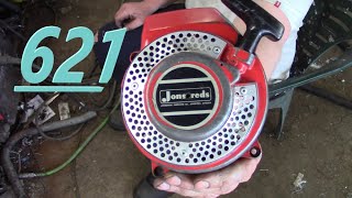 Jonsereds 621 chainsaw making replacement starter bush [upl. by Aliekahs]