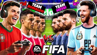 Ronaldo amp Messi playing FIFA  Full Team of RONALDO vs MESSI [upl. by Yleak]