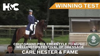 Carl Hester amp Fame Win The CDI3 Grand Prix Freestyle to Music  Wellington Festival Of Dressage [upl. by Weihs]