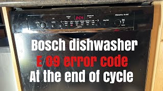 Bosch dishwasher e09 error code with details [upl. by Asselem]