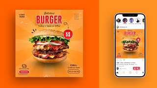 Photoshop Tutorial  Social Media Food Post Design [upl. by Wiley985]