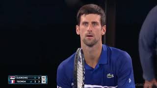 Novak Djokovic vs Jo Wilfried Tsonga match highlights 2R  Australian Open 2019 [upl. by Rellia]