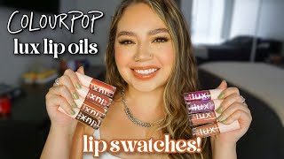 NEW COLOURPOP LUX LIP OILS  LIP SWATCHES  REVIEW  Makeupbytreenz [upl. by Luisa989]