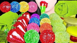 Asmr rainbow kohakuto watermalon jelly edible mukbang [upl. by Franz]