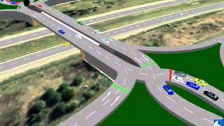 Diverging diamond interchange ddi traffic simulation [upl. by Tesler]