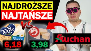 NAJTAŃSZE vs NAJDROŻSZE JEDZENIE Z AUCHAN  CZY WARTO WYBIERAĆ DROGIE [upl. by Ocimad]