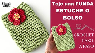 🌸 Teje FUNDA ESTUCHE o BOLSO a crochet Ideal para principiantes [upl. by Hew]