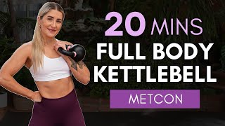 20 Min KNEE FRIENDLY Full Body Kettlebell METCON workout  Including Warm Up [upl. by Adniroc375]