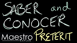 PRETERIT Definition changes of SABER and CONOCER in the pretérito [upl. by Nive425]