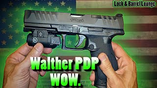 Walther PDP Full Size 5 Inch Tabletop Review  Impressive Pistol screams QUALITY [upl. by Rex2]