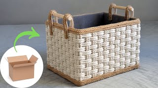 Rope Storage Basket DIY  Корзина для хранения из джута [upl. by Ailin]