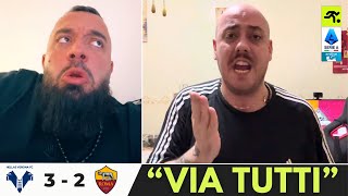 VERONA ROMA 3 2  I TIFOSI ROMANISTI NON CE LA FANNO PIÙ “ANDIAMO IN SERIE B…”  TIFOSIAMO [upl. by Lipfert798]