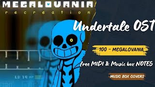 Undertale OST 100  Megalovania  Music Box Cover  DIY Music Box  free MIDI amp NOTES [upl. by Einnep87]