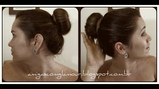 Penteado Fácil e Elegante Coque Rosquinha Coque Donut [upl. by Judenberg]