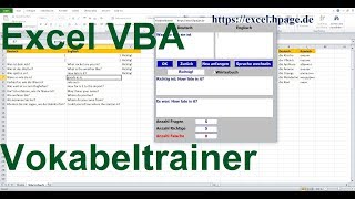 4 Vokabeltrainer in Excel VBA selber erstellen [upl. by Ailsa]