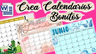 COMO HACER CALENDARIOS BONITOS EN WORD✨ COMO INSERTAR CALENDARIO EN WORD💖 FÁCIL Y RÁPIDO✅ [upl. by Rolyt480]