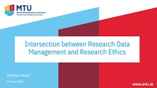 Intersection Between Research Data Management and Research Ethics [upl. by Oskar]