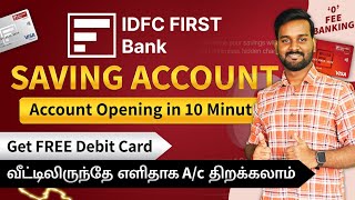 IDFC First Bank Savings Account Opening Online in Tamil  IDFC First Bank Account  2024 [upl. by Neitsirk240]