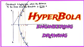 hyperbola by general method  conice section  engineering curves  genral method draw hyperbola [upl. by Netsrejk]