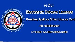 Electronic Drivers License pwedeng ipalit sa Driver License card na nakalimutanAll about Driving [upl. by Janifer]