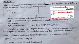 CINÉMATIQUE DU POINT ExercicesCorrections Détaillées12 [upl. by Ijic425]