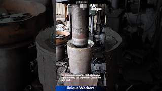 Iron pipe capping process  The workers do their job perfectly  machine shorts [upl. by Cos]