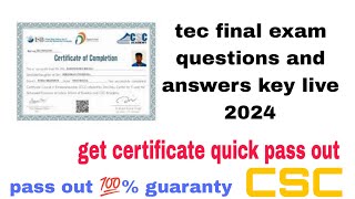 tec final exam  tec exam questions and answers live  tec exam kaise pass kare  csc ka new update [upl. by Files]