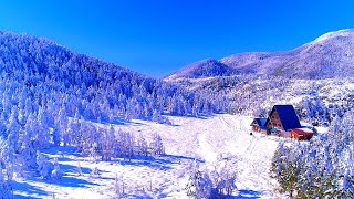 4K映像 絶景ドローン空撮「白銀樹氷の北横岳 厳冬の北八ヶ岳」日本の美しい四季 長野県茅野市 12月下旬 冬景色 雪景色 クリスマス アヴェマリア 空中散歩 自然風景 [upl. by Anir]