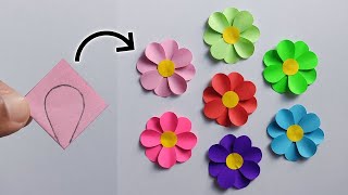 Very Easy Paper Flower Craft  Paper Flower Making Step By Step  DIY Flower [upl. by Treborsemaj]