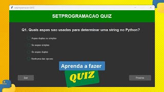 Quiz com Tkinter e Python  python tkinter [upl. by Akirre354]