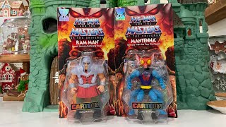 NEW HEMAN AND THE MASTERS OF THE UNIVERSE CARTOON COLLECTION RAMMAN AND MANTENNA TOY REVIEW [upl. by Rodge]