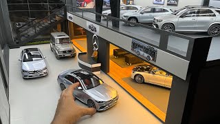 Mega MercedesBenz Car Collection 118 Scale  Mercedes Dealership Diorama  Diecast Model Cars [upl. by Htebesile849]