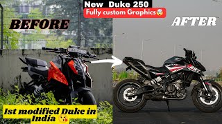 Fully custom graphics done in New Duke 250 Gen3🤯  Insane look🤤  Modifications  graphics  Duke250 [upl. by Nosrac990]