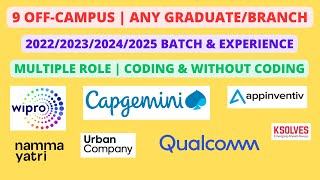 9 Off Campus  202320242025 batch amp Experience Multiple role [upl. by Strepphon524]