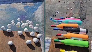 🎈 Breaking glass bottle eggs and balloon SatisfiedVibes10K satisfying satisfyingvideo viralvedio [upl. by Ruella]